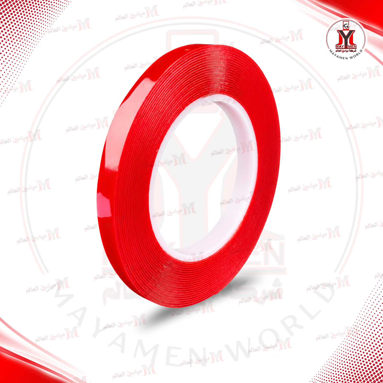 لاسق وجهين احمر رفيع (5MM)